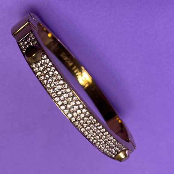 Michael Kors Jewelry - Michael Kors Gold Tone Pave Astor Stud Bracelet